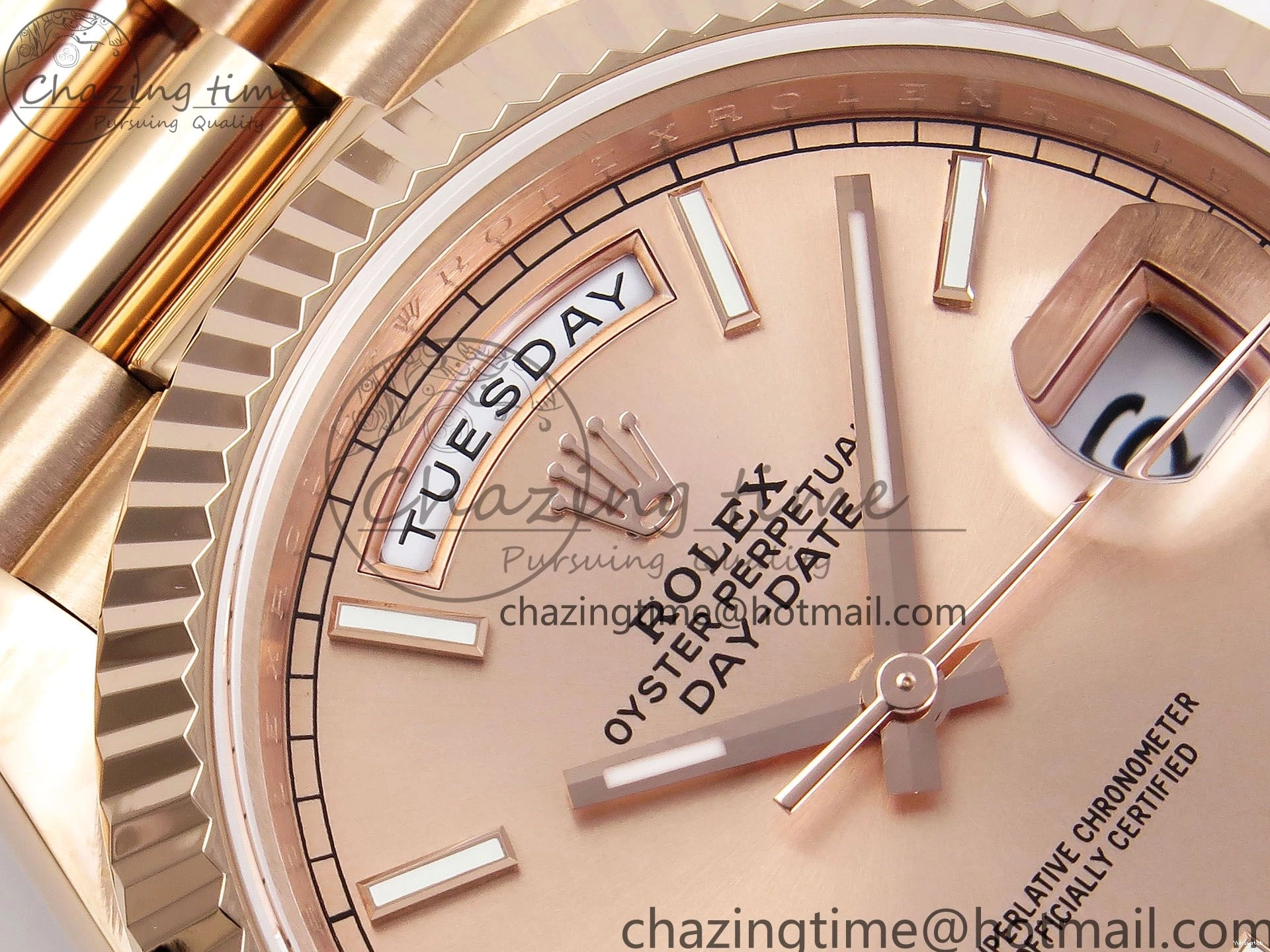 President Date JDF Stick Dial on V3 Steel 904L Bracelet Weight) RG Day (Gain 40 RG VR3255 0116